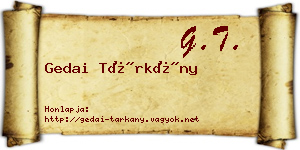 Gedai Tárkány névjegykártya